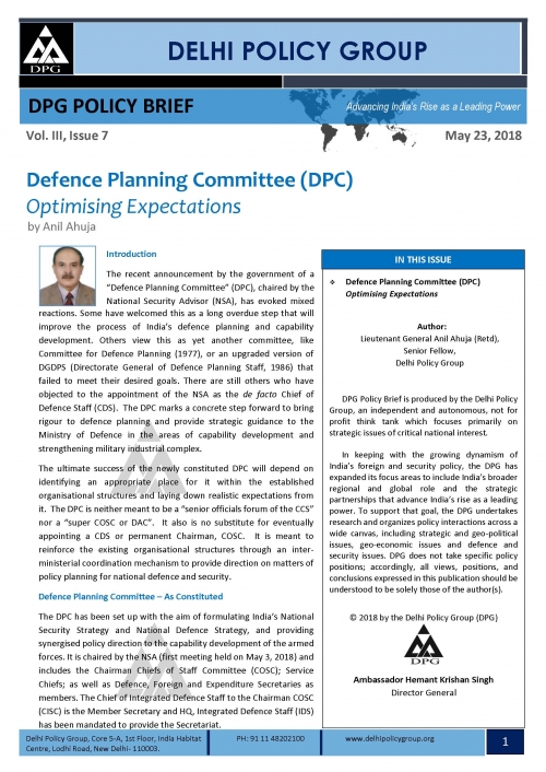 Defence Planning Committee (DPC): Optimising Expectations