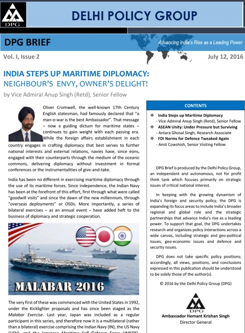DPG BRIEF: Vol. I, Issue 2 :India Steps up Maritime Diplomacy