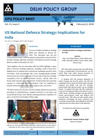 US National Defence Strategy: Implications for India