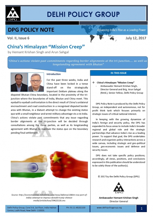 DPG Policy Note Vol. II, Issue 6: China's Himalayan "Mission Creep"